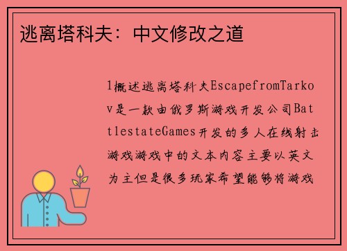 逃离塔科夫：中文修改之道